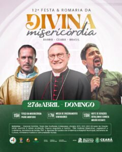 Convidamos você para o grande, dia 27 de abril, o dia da Divina Misericórdia! Organize sua caravana e venha! Será um momento especial de oração, muito louvor e encontro com o amor infinito de Deus. Venha viver essa experiência conosco e renovar sua fé! Esperamos por você!